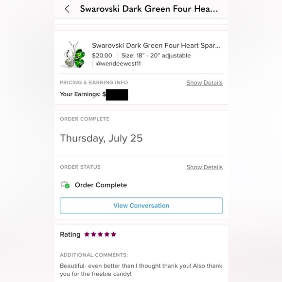 Swarovski Green Four Heart Sparkling Necklace - Picture 5 of 5